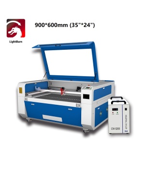 US Stock Lightburn 130W RECI CO2  Laser Cutter Laser Engraver with 900×600mm Workbench and S&A Water Chiller